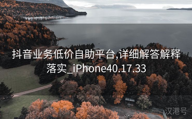 抖音业务低价自助平台,详细解答解释落实_iPhone40.17.33