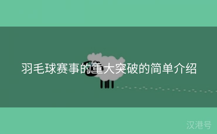 羽毛球赛事的重大突破的简单介绍