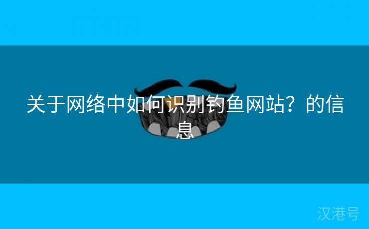 关于网络中如何识别钓鱼网站？的信息