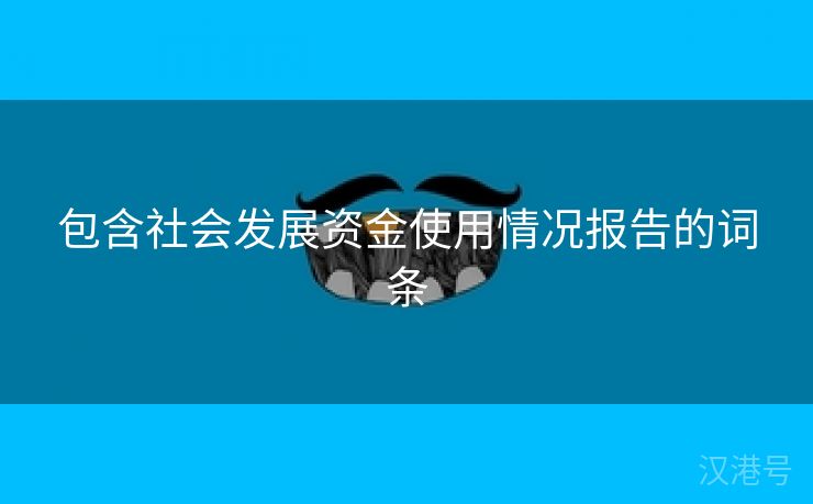 包含社会发展资金使用情况报告的词条