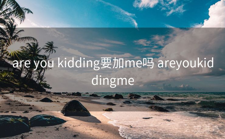 are you kidding要加me吗 areyoukiddingme