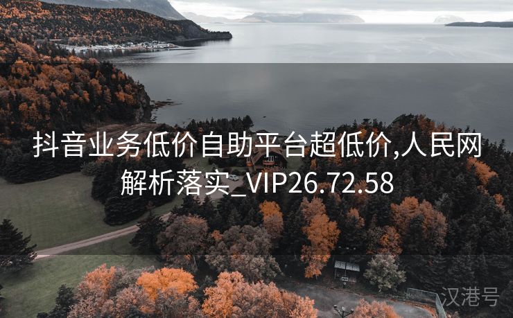 抖音业务低价自助平台超低价,人民网解析落实_VIP26.72.58