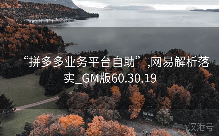 “拼多多业务平台自助”,网易解析落实_GM版60.30.19