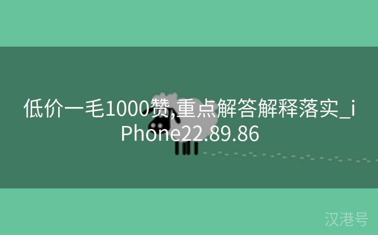 低价一毛1000赞,重点解答解释落实_iPhone22.89.86