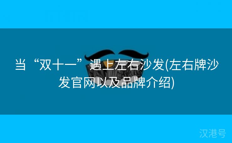 当“双十一”遇上左右沙发(左右牌沙发官网以及品牌介绍)