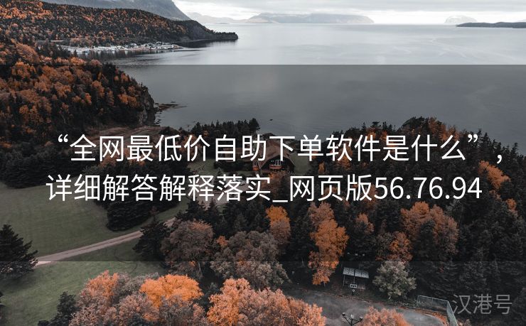 “全网最低价自助下单软件是什么”,详细解答解释落实_网页版56.76.94