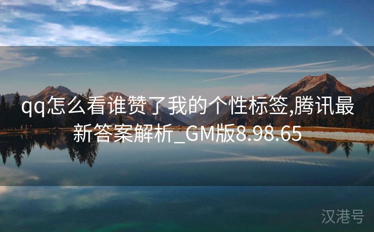 qq怎么看谁赞了我的个性标签,腾讯最新答案解析_GM版8.98.65