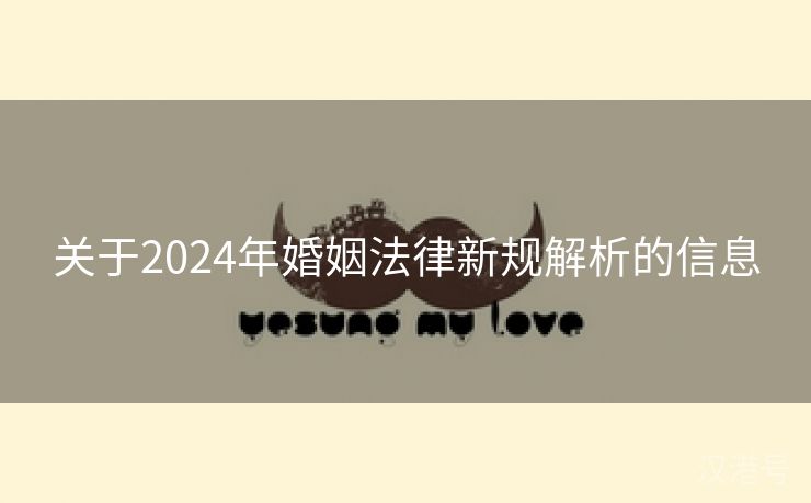 关于2024年婚姻法律新规解析的信息