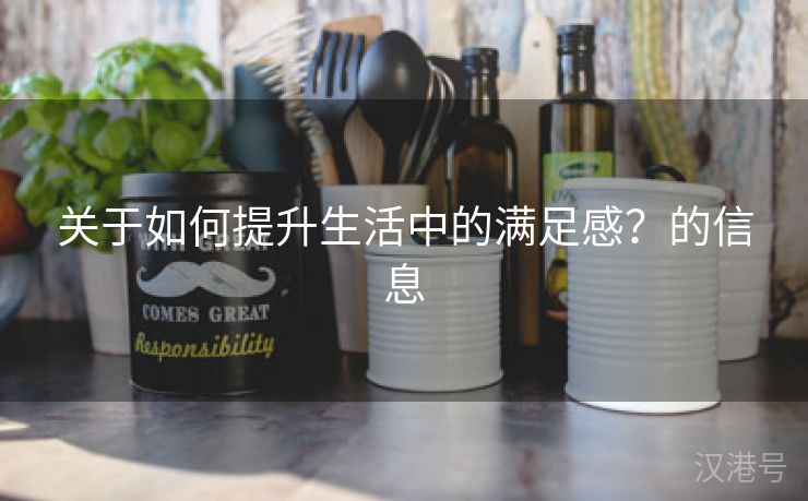 关于如何提升生活中的满足感？的信息