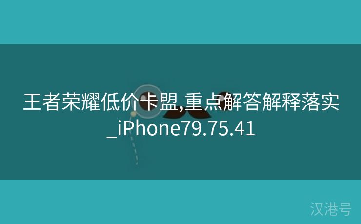 王者荣耀低价卡盟,重点解答解释落实_iPhone79.75.41