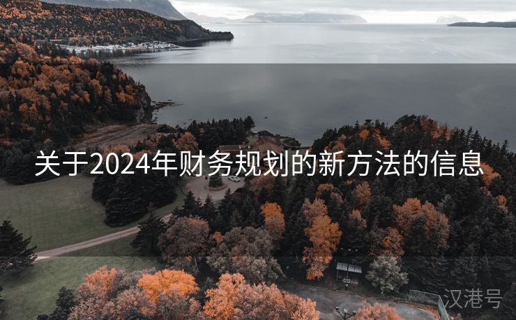 关于2024年财务规划的新方法的信息