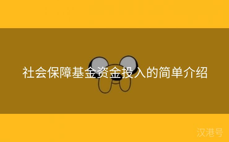 社会保障基金资金投入的简单介绍