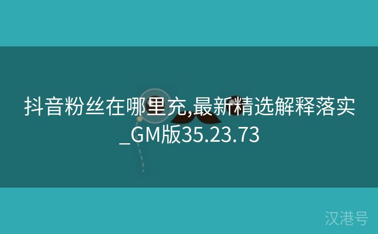 抖音粉丝在哪里充,最新精选解释落实_GM版35.23.73