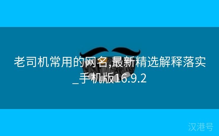 老司机常用的网名,最新精选解释落实_手机版16.9.2