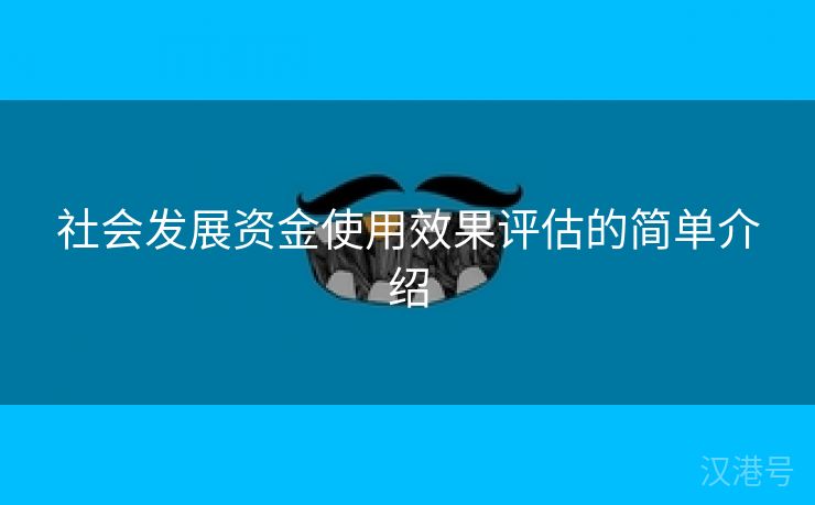 社会发展资金使用效果评估的简单介绍