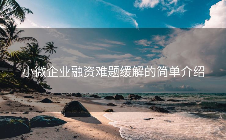 小微企业融资难题缓解的简单介绍