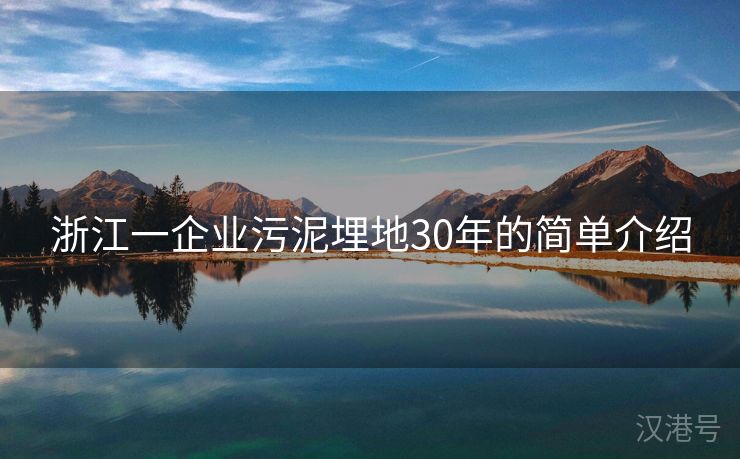 浙江一企业污泥埋地30年的简单介绍