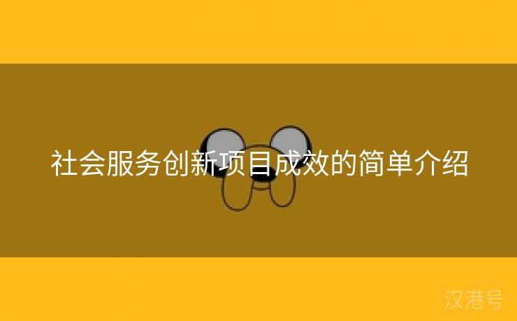 社会服务创新项目成效的简单介绍