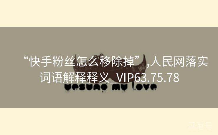 “快手粉丝怎么移除掉”,人民网落实词语解释释义_VIP63.75.78