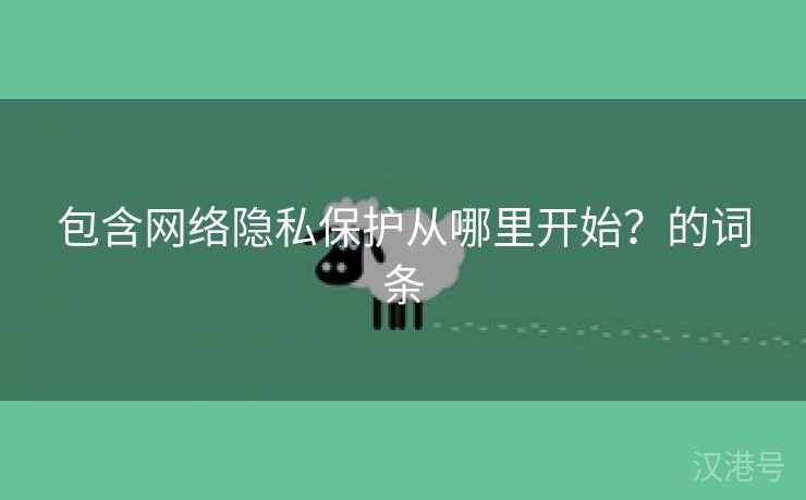 包含网络隐私保护从哪里开始？的词条