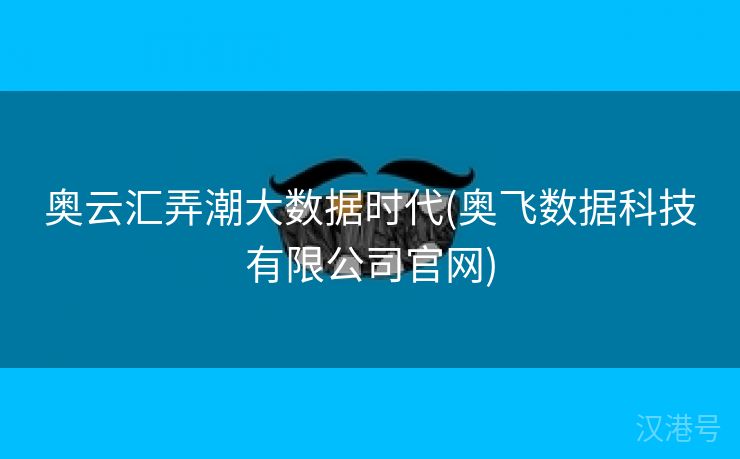 奥云汇弄潮大数据时代(奥飞数据科技有限公司官网)