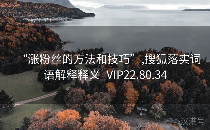 “涨粉丝的方法和技巧”,搜狐落实词语解释释义_VIP22.80.34