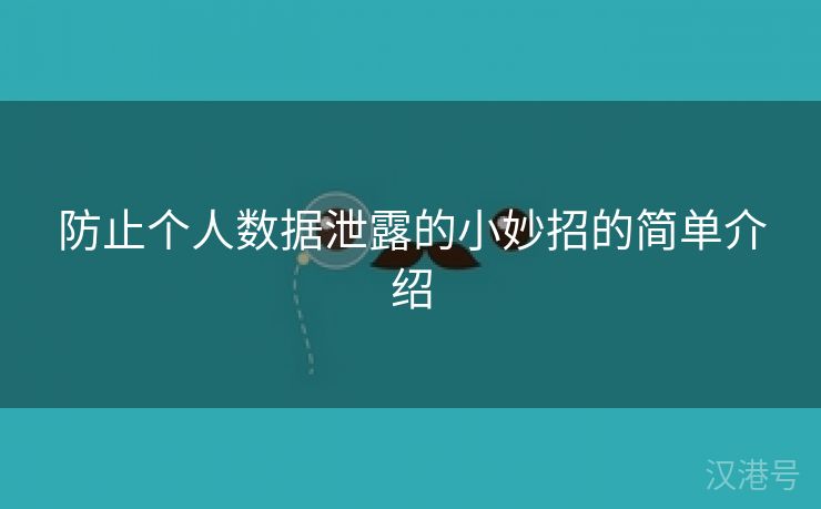 防止个人数据泄露的小妙招的简单介绍