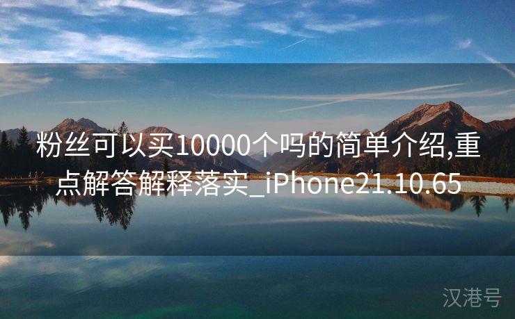 粉丝可以买10000个吗的简单介绍,重点解答解释落实_iPhone21.10.65