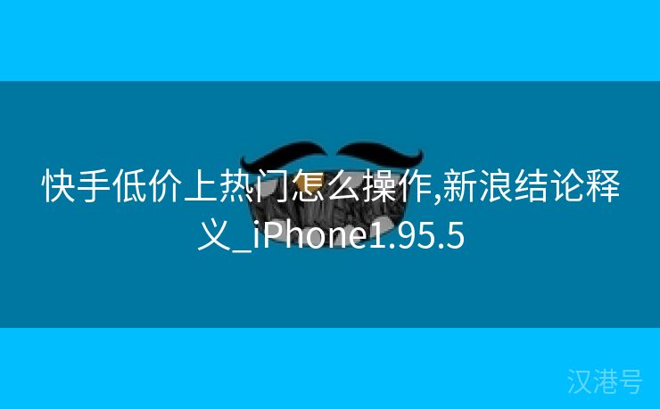 快手低价上热门怎么操作,新浪结论释义_iPhone1.95.5