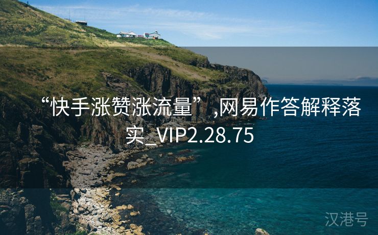 “快手涨赞涨流量”,网易作答解释落实_VIP2.28.75