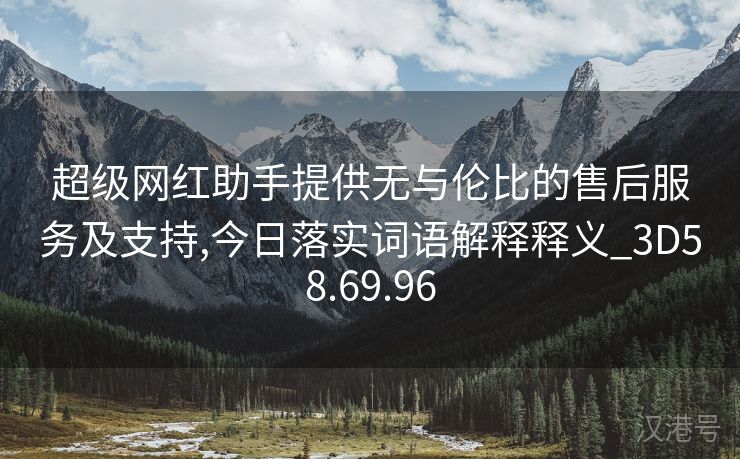 超级网红助手提供无与伦比的售后服务及支持,今日落实词语解释释义_3D58.69.96