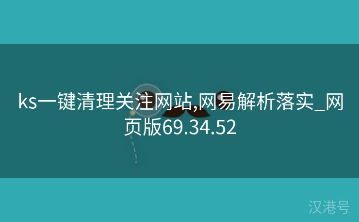 ks一键清理关注网站,网易解析落实_网页版69.34.52