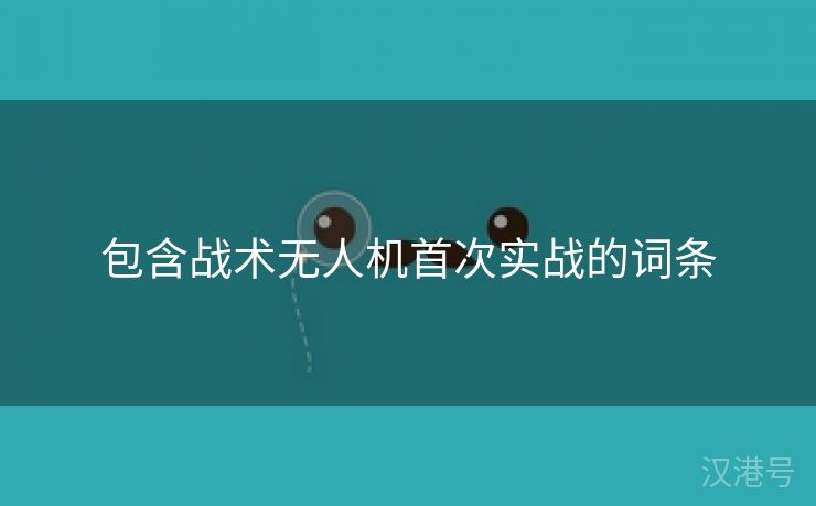 包含战术无人机首次实战的词条