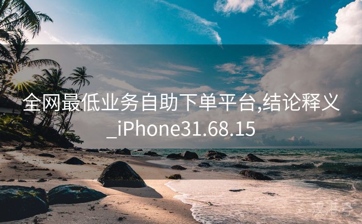 全网最低业务自助下单平台,结论释义_iPhone31.68.15