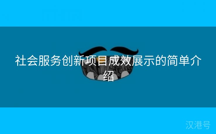 社会服务创新项目成效展示的简单介绍