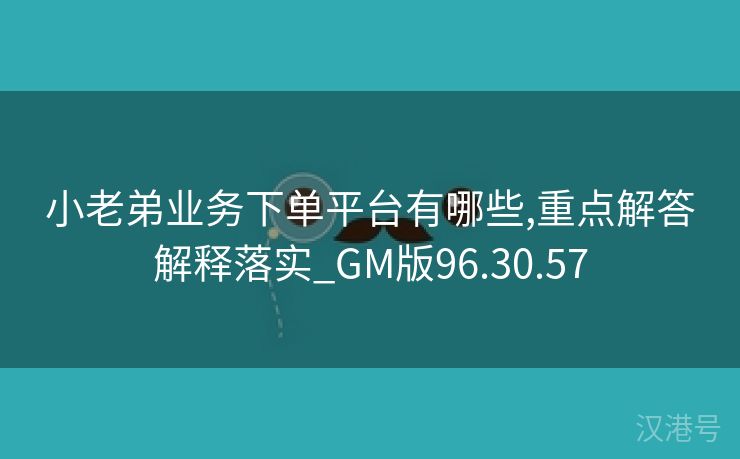 小老弟业务下单平台有哪些,重点解答解释落实_GM版96.30.57