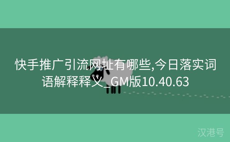 快手推广引流网址有哪些,今日落实词语解释释义_GM版10.40.63