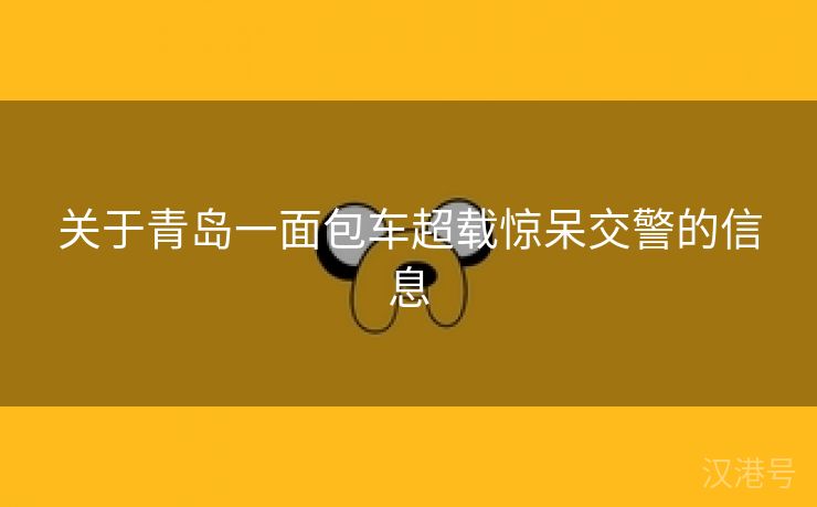 关于青岛一面包车超载惊呆交警的信息