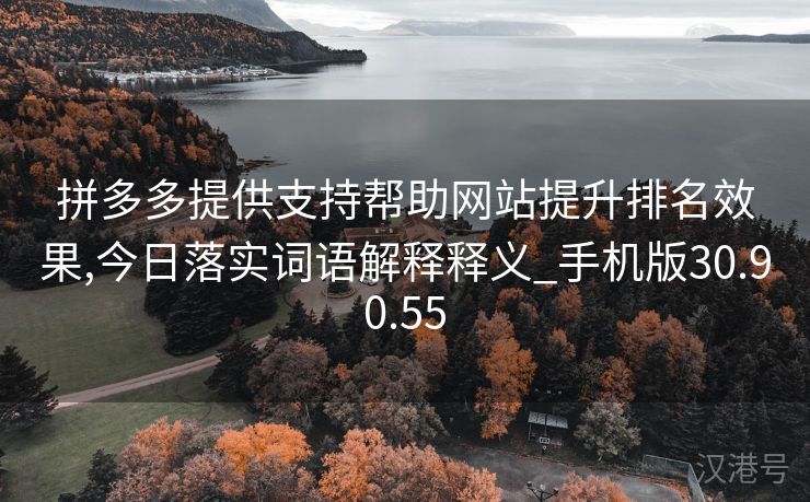 拼多多提供支持帮助网站提升排名效果,今日落实词语解释释义_手机版30.90.55