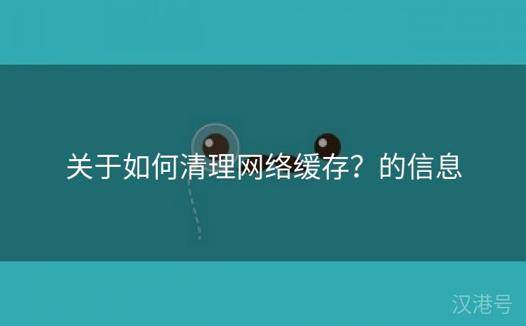 关于如何清理网络缓存？的信息