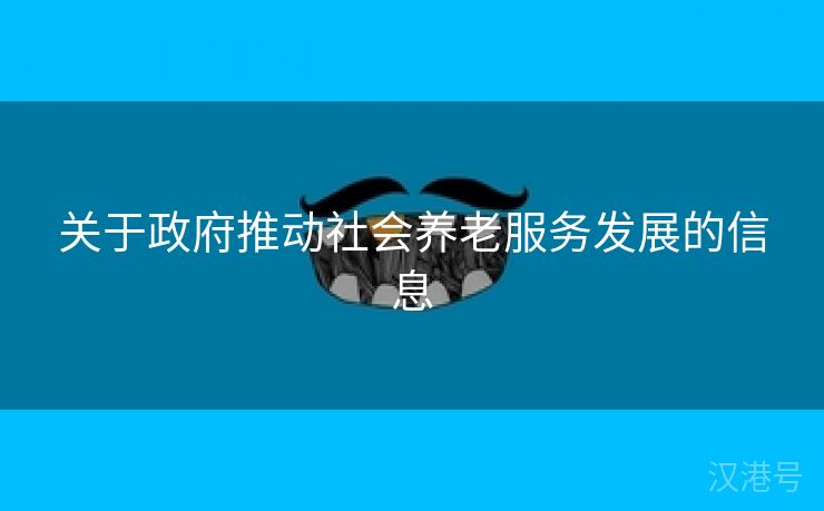 关于政府推动社会养老服务发展的信息