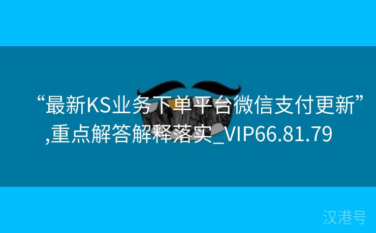 “最新KS业务下单平台微信支付更新”,重点解答解释落实_VIP66.81.79