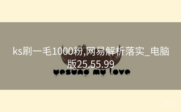 ks刷一毛1000粉,网易解析落实_电脑版25.55.99