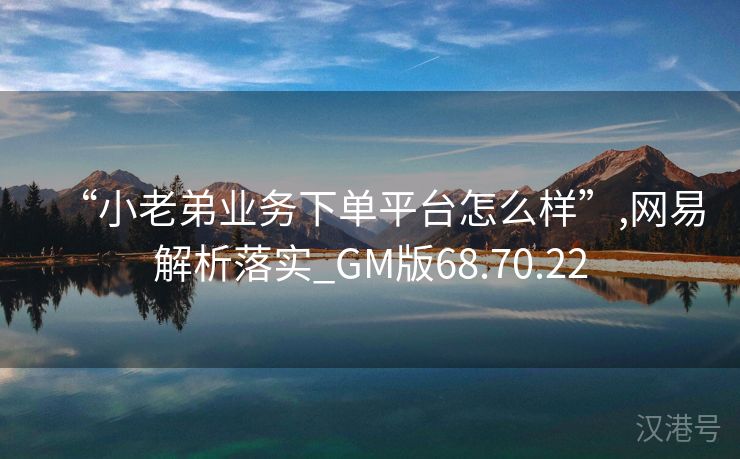 “小老弟业务下单平台怎么样”,网易解析落实_GM版68.70.22