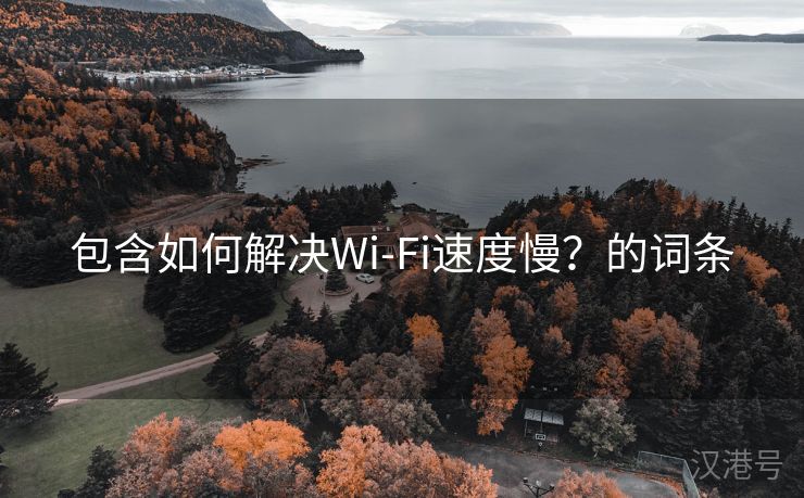 包含如何解决Wi-Fi速度慢？的词条