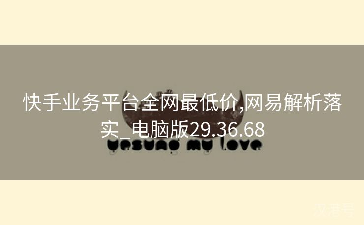 快手业务平台全网最低价,网易解析落实_电脑版29.36.68