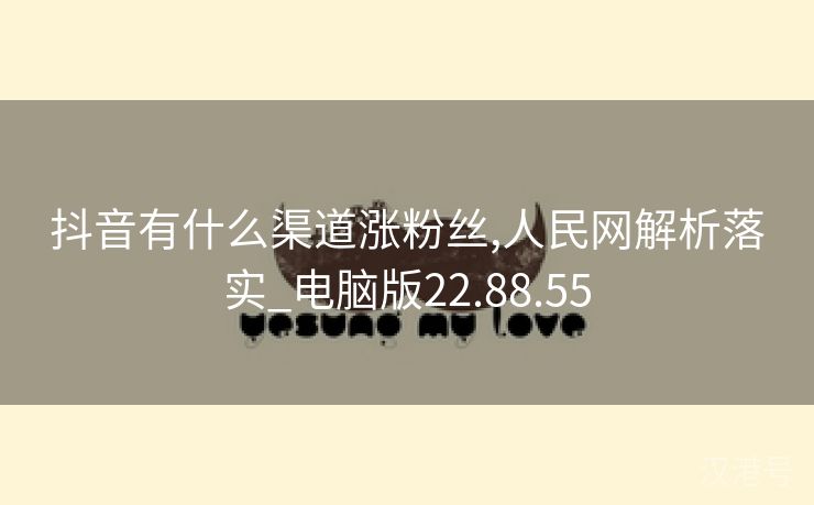 抖音有什么渠道涨粉丝,人民网解析落实_电脑版22.88.55